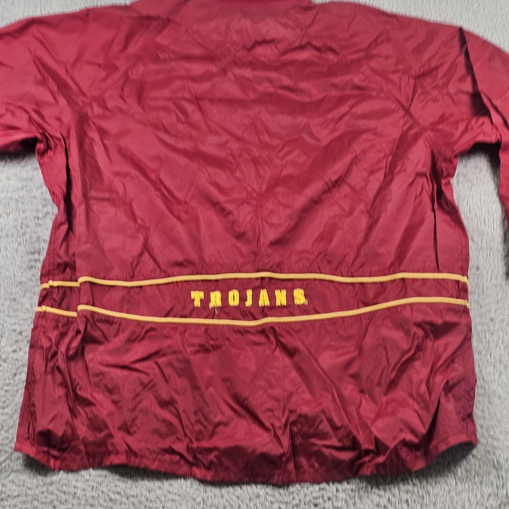 USC Trojans Jacket Mens XL Red NCAA Football Nike V Neck‎ Windbreaker Pullover - Picture 10 of 11